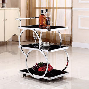 XINGPAI luxe or argent métal verre thé vin nourriture restauration boissons servant chariot bar chariot pour hôtel restaurant fête de mariage - Product Image 5