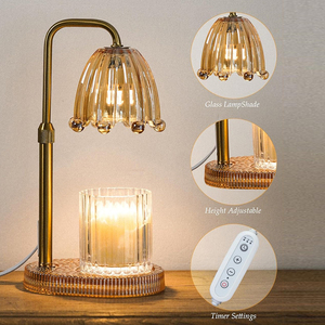 An toàn hương liệu ánh sáng nến ấm hơn đèn với bộ đếm thời gian <span class=keywords><strong>dimmer</strong></span> điều chỉnh chiều cao tinh thể cơ sở cho giấc ngủ, làm việc, yoga - Product Image 4