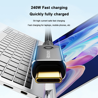 Câble de données Thunderbolt 5 USB5.0 multifonctionnel 80 Gbps PD 240W Charge rapide Vidéo 16K USB-C Gaine en PVC