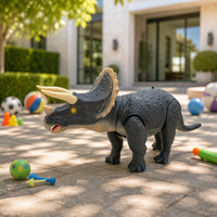 Fabrika Toptan Özel Uzaktan Kumandalı Triceratops Dinozor Robotu RC Hayvanlar Yürüyen Dino Parlayan Gözlü