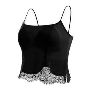 Tangge Empire Abito in Seta di Gelso Ultra-sottile con Imbottitura sul Petto, Due in Uno, con Pizzo a Ciglia e Spacco Laterale, Antistatico - Product Image 1