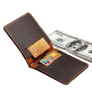 Длинный кожаный кошелек Crazy Horse для мужчин, винтажный клатч с застежкой для сотового телефона, мужской тонкий бумажник с кредитницей и монетницей