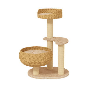 2026 Tiragraffi per Gatti Multipiano, Torre Tiragraffi di Lusso Moderna Classica in Legno, Durevole, Ecologica, a 2 Livelli, Grande Formato, Riutilizzabile - Product Image 1