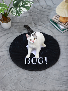 Weiche Katzenbettmatte mit personalisierten Mustern, Hundeboxmatte, rutschfester Unterseite, maschinenwaschbar, Hundehüttenmatte, Katzenmatte, rund - Product Image 4