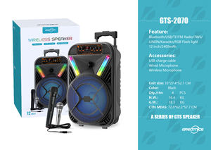 GTS inalámbrico portátil al aire libre Dj Party BT multifunción Trolley Speaker con TWS & FM & USB 12 pulgadas precio de fábrica de La GTS-<span class=keywords><strong>2070</strong></span> - Product Image 2