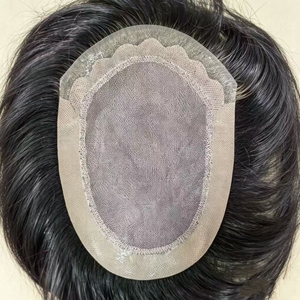 Parrucchino da <span class=keywords><strong>uomo</strong></span> in <span class=keywords><strong>capelli</strong></span> umani grigi, base mono lace NPU, colore grigio, <span class=keywords><strong>taglia</strong></span> personalizzata, per sostituzione <span class=keywords><strong>capelli</strong></span>. - Product Image 6