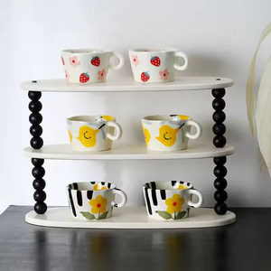 Hand-kneaded Middle Eastern Style Ceramic <b>Mug</b> Irregular Hand-Painted Nordic Simple Pattern <b>Large</b> Capacity Reusable Food Safe - Product Image 4