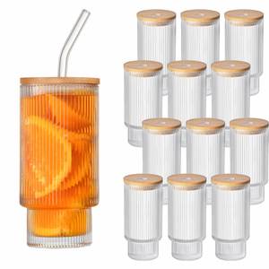 Verres à cocktail Origami à base épaisse, transparents, côtelés, ondulés, pour café et cocktails, 6oz, 11oz, 350ml, 200ml, vente en gros - Product Image 3