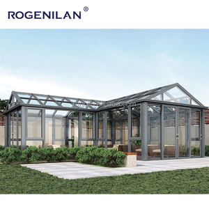 Rogenilan personnalisé toit incliné moderne en aluminium stratifié véranda pour villa arrière-cour pergola <span class=keywords><strong>maison</strong></span> en verre - Product Image 4
