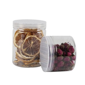 Round Plastic Storage Jars With Airtight Lid For Herbal Tea Nuts Biscuits Transparent Wide Mouth Food Containers - Product Image 1