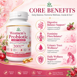Suplemen Probiotik Wanita Label Pribadi Kapsul Lunak OEM Probiotik Alami untuk Kesehatan Vagina & Usus Wanita - Product Image 3