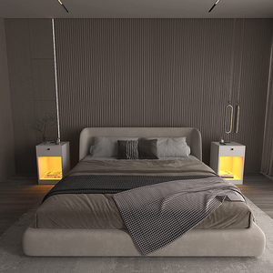 Bàn Cạnh Giường DU Có Trạm Sạc Nhanh Đèn LED Đầu Giường Thông Minh Cổng USB Có Ngăn Kéo Hiện Đại - Product Image 3