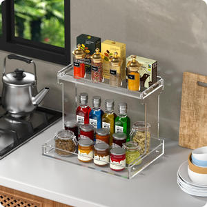 Estante <span class=keywords><strong>de</strong></span> Almacenamiento Esquinero Acrílico <span class=keywords><strong>de</strong></span> 2 Niveles, Organizador <span class=keywords><strong>de</strong></span> Baño, Soporte para Maquillaje y Perfumes, Gran Venta - Product Image 1