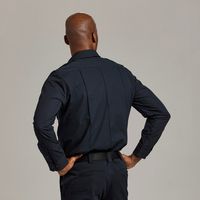 Uniforme de police pour hommes, bleu marine, manches longues, tissu extensible 4 directions, résistant à la chaleur, anti-éclats, durable, résistant à l'abrasion, résistant à l'usure