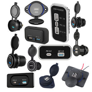 Заводская 12 Вольт 24 Вольт 100 Вт Pd3.0 Type-C & Qc3.0 <span class=keywords><strong>Usb</strong></span> розетка со светодиодным вольтметром и переключателем включения/выключения, быстрый адаптер автомобильного зарядного устройства - Product Image 3