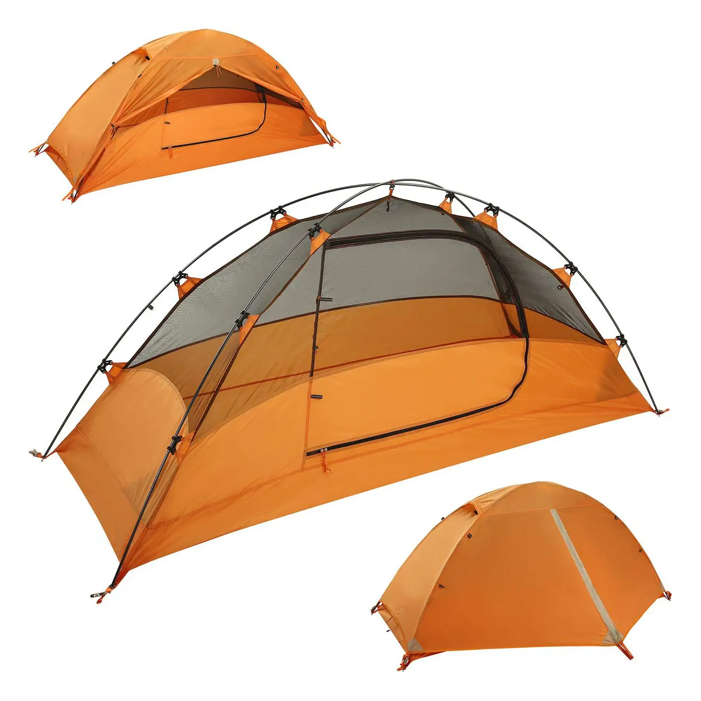1 Pessoa Ultraleve Tenda Mochila, Rainfly & Floor impermeável com 2 Portas para 4 Temporada Outdoor Camping & Caminhadas Barracas Cúpula