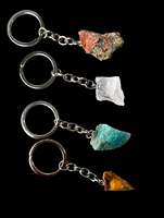 Porte-clés en pierre brute naturelle (Quartz clair, Œil de tigre, Lapis-lazuli, Agate mousse, Tourmaline) - Meilleures ventes transfrontalières - Fabriqué en Chine