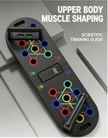 Equipo de Entrenamiento Físico para el Hogar, Tabla de Flexiones Plegable Multifuncional con Bandas de Resistencia