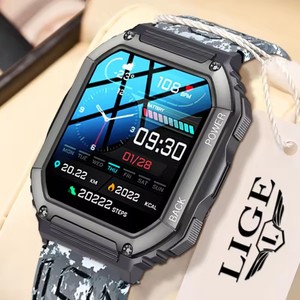 <span class=keywords><strong>Lige</strong></span> BW0417 KR06 Reloj inteligente de seguimiento GPS de moda para hombres Deporte Fitness Llamada inalámbrica <span class=keywords><strong>IP67</strong></span> Reloj inteligente resistente al agua para hombres para IOS Android - Product Image 1