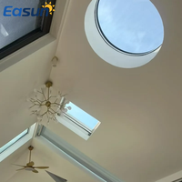 Claraboya Circular Automática de Aluminio para Sótano, Ventana Redonda para Techo, Sistema de Claraboya para Patio Empotrado, Iluminación Natural Diurna