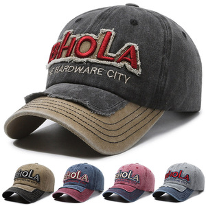 Gorra de Béisbol Retro de 6 Paneles de Algodón con Logotipo HOLA Bordado, Gorra Snapback Unisex Estilo Hip Hop Urbano para Uso Casual al Aire Libre - Product Image 1