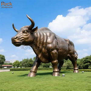 Scultura di Toro Grande in Metallo Ottone Personalizzata per Esterni, Statua di Toro di Wall Street a Grandezza Naturale in Bronzo, Decorazione Artigianale - Product Image 4