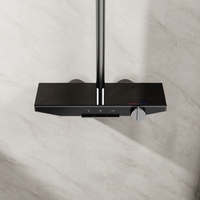 Robinet de douche mural de luxe en laiton gris pluie chaude et froide mitigeur de douche ensemble de système de douche de bain
