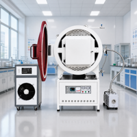 Tungku Vakum Atmosfer Industri 1700 ℃   Struktur Baja Tahan Karat PLC Kapasitas Inti 200kg