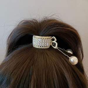 Clip à cheveux en métal avec perles et pompon <span class=keywords><strong>magique</strong></span> pour queue de cheval haute, boucle fixe à l'arrière de la tête, <span class=keywords><strong>pince</strong></span> à cheveux, accessoire de coiffure - Product Image 3