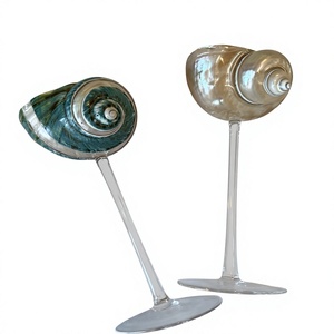 Verres de luxe vietnamiens en coquillages naturels, avec accents en coquillages sur le verre, pour le service de cocktails, les hôtels, les restaurants, les mariages et la maison - Product Image 3