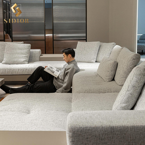 Villa sectionnelle modulaire en cuir moderne italien haut de gamme 11 places surdimensionnées énorme grand canapé ensemble de canapé canapé d'angle en forme de <span class=keywords><strong>L</strong></span> - Product Image 3