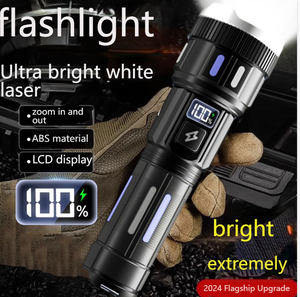 Lampe torche LED rechargeable par USB, ultra-lumineuse, zoomable, étanche, tactique, multi-modes pour le camping, la randonnée et les situations d'urgence - Product Image 4