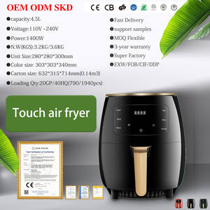 Mini friteuse à air intelligente OEM Best Hot 4.5L 6L 8L Friteuse à air sur rack sans huile Forme carrée électrique pour application de cuisson domestique - Product Image 2