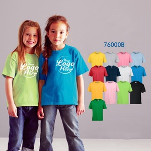 Camisetas Personalizables para Niños, Cuello Redondo, Manga Corta, Color Sólido, 100% Algodón, Tela Jersey Casual de 180 g/m² - Product Image 2