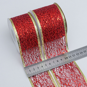 Grosir kustom mode poliester <span class=keywords><strong>Deco</strong></span> <span class=keywords><strong>Mesh</strong></span> Linen pita gulungan untuk dekorasi - Product Image 5