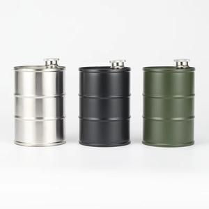 Customized 25oz/750ml Barrel Shaped Stainless Steel Hip <strong>Flask</strong> Black Alcohol Whisky Hip <strong>Flask</strong> Bottle - Product Image 5