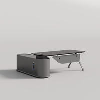Bureau de direction en forme de L en bois avec tiroir à dossiers pour mobilier de bureau commercial