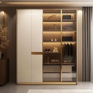 Modern Design <b>White</b> <b>Board</b> Bedroom Wardrobe Soft Bed Style with Metal Frame Wholesale Shine <b>White</b> Storage Unit <b>for</b> Home Furniture - Product Image 5