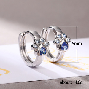 Orecchini a polsino da donna con zampa di gatto, blu, alla moda, gioielli dolci e trendy, accessorio minimalista per uso quotidiano - Product Image 5
