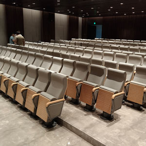 Silla Moderna de Auditorio con una Sola Base y Tablero de Escritura, Silla Multifuncional para Escuelas, Teatros, Iglesias, Tapizada en Tela - Product Image 6