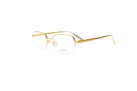 Superovo – Monture optique demi-cerclée en titane, unisexe, de luxe, de haute qualité, en or 18 carats, légère, élégante et classique