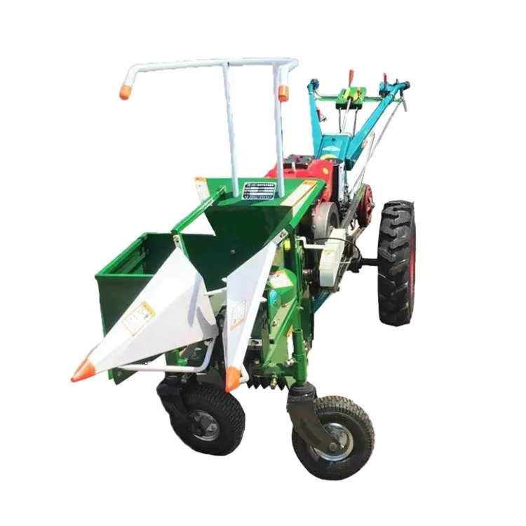 Fabrika toptan iki tekerlekli traktör tek sıra Mini mısır hasat aleti makinesi mısır seçici
