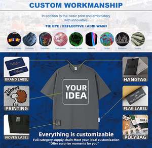 Camiseta personalizada de lavado ácido de gran tamaño en blanco pesado 100% algodón 270 gramos impresión de inyección directa camiseta de impresión para hombres - Product Image 6