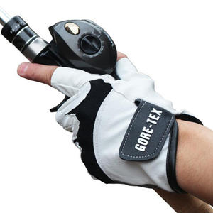 Guantes de pesca de cuero de ciervo, impermeables, con dedos abiertos, para pesca con mosca, unisex, izquierdo o derecho, individuales o en pareja, color aleatorio - Product Image 4