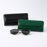 Logo personnalisé classique couleur unie PU étui à lunettes lunettes de protection en cuir souple sac de rangement étui pour lunettes emballage
