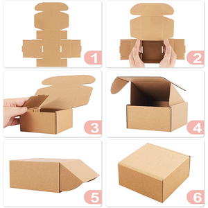 6X4X3 "Hộp Thư Lượn Sóng 25 Gói Hộp Các Tông Màu Nâu Hộp Vận Chuyển Nhỏ Để Gửi Thư - Product Image 3