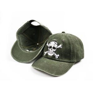 Cappellini da Baseball Casual in Cotone Lavato con Visiera Curva e Ricamo, Modello 5 Pannelli Sportivo, Originali del Produttore Gorras Barbas - Product Image 1