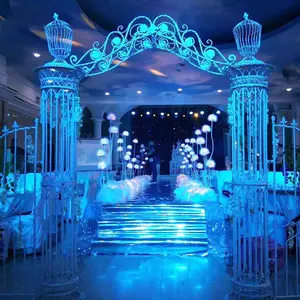 Arco de decoración de boda, arco de hierro forjado, puerta de flores de boda, accesorios de diseño de escenario, cerca de hierro forjado, arco