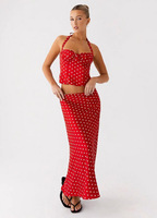 Ensemble jupe à pois 2 pièces pour femme – Tenue d'été deux pièces de haute qualité