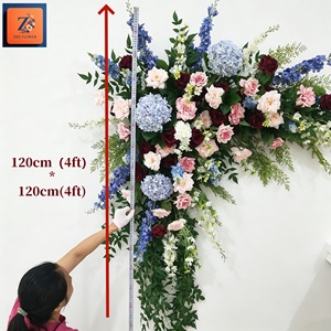 ชุดดอกไม้ประดิษฐ์สีน้ำเงินกรมท่า สีม่วงแดง สีชมพู สำหรับตกแต่งงานแต่งงาน <span class=keywords><strong>ดอก</strong></span>ไฮเดรนเยียผ้าไหม สำหรับตกแต่งฉากหลัง พิธี พิธีกร อุปกรณ์ตกแต่งงานอีเว้นท์ - Product Image 5